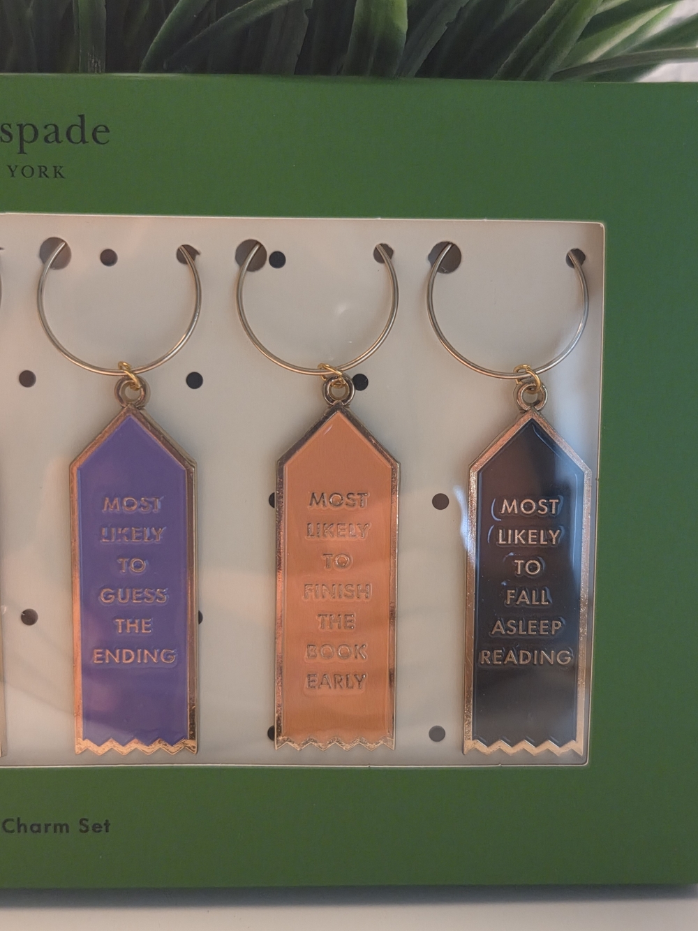 Kate Spade Book Club Wine Charm Set - Picture 3 of 5